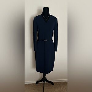 Jones New York Dark Blue Long Sleeve Dress